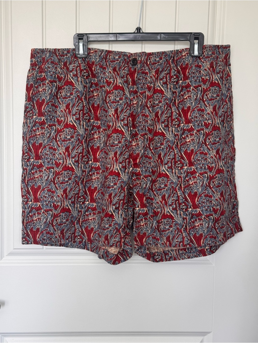 J.Crew Women's XL 100% Linen Floral‎ Print Shorts Red Blue